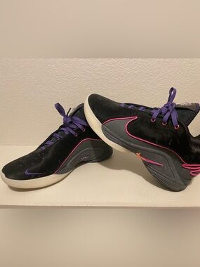 Men’s Black Sneakers with Purple & Pink Accents